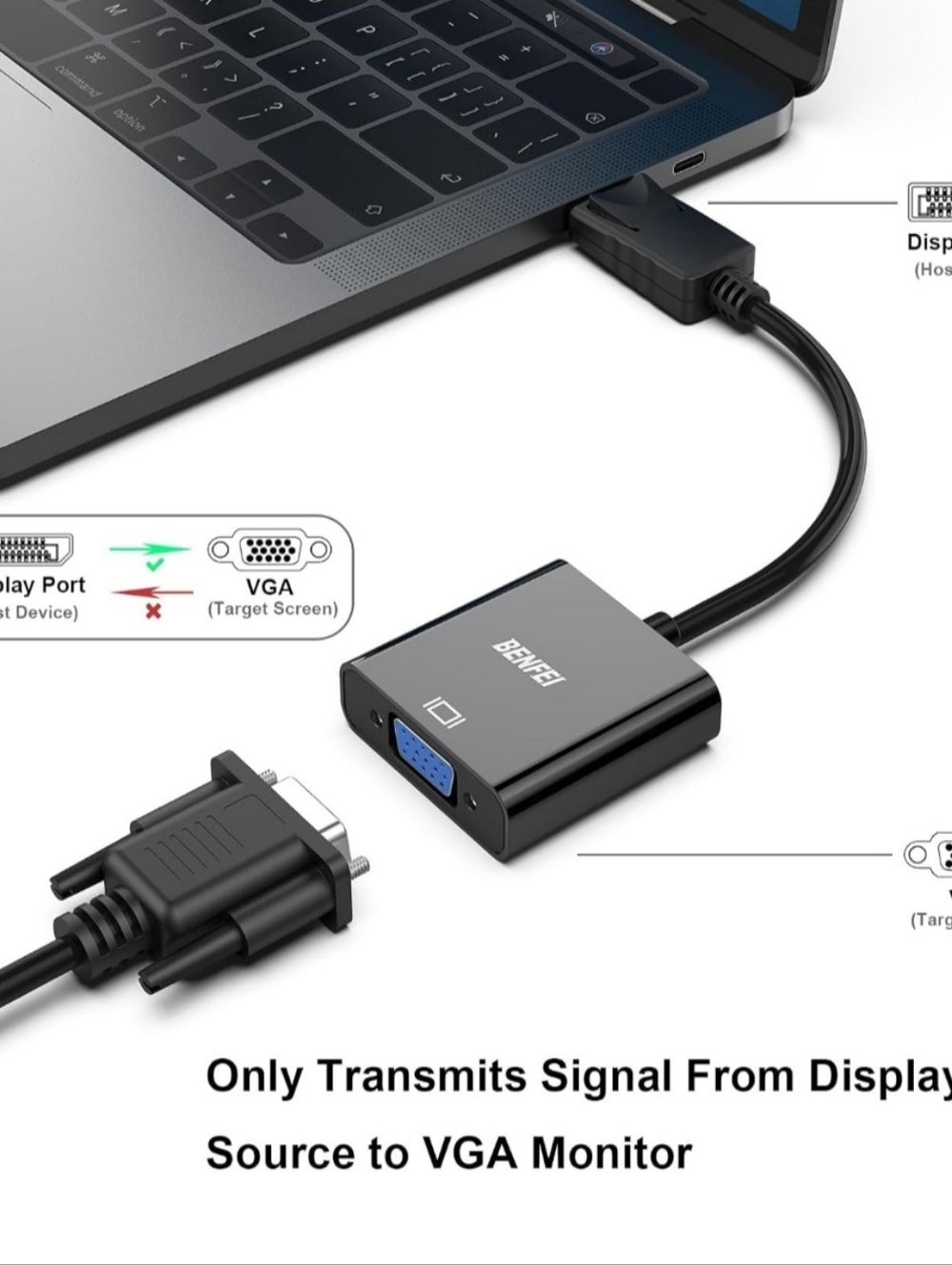 BENFEI Mini Display Port to VGA Adapter Mini DP Display Port to VGA Thunderbolt.
